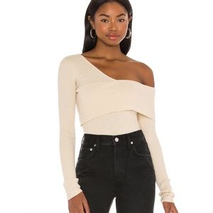 NWT • CREAM OFF THE SHOULDER SWEATER FROM REVOLVE